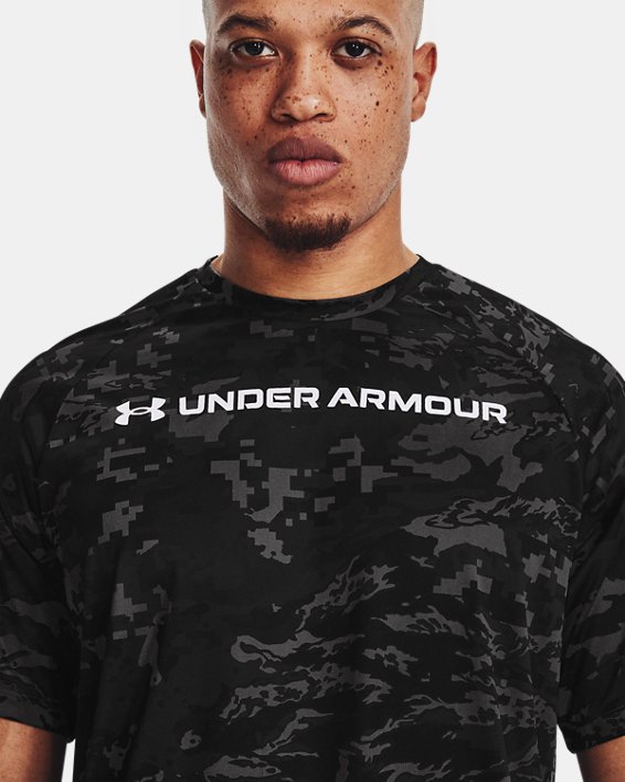 Men's UA Tech™ ABC Camo Short Sleeve in Gray image number 3